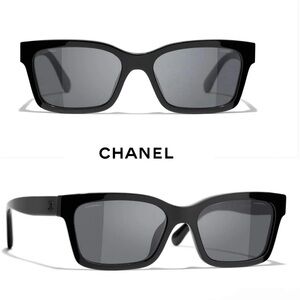 NWT Chanel Square Sunglasses, pink letters